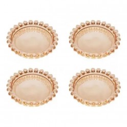 Conjunto 4 Pratos De Cristal Pearl Âmbar 10cm - Wolff UNICA