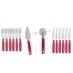 Kit Pizza 14 Peças Aço Inox Vermelho Brinox UNICA