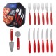 Kit Pizza 14 Peças Aço Inox Vermelho Brinox UNICA