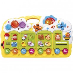 Brinquedo Teclado Educativo Trenzinho Som 35cm Dm Toys UNICA