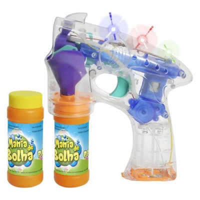 Lançador De Bolha Mania Cristal Com Luzinha Dm Toys UNICA