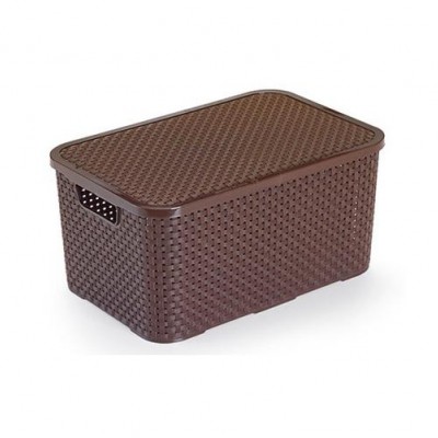 Mini Caixa Rattan 7 L - Marrom UNICA