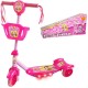 Patinete 3 Rodas Com Cesta Belinda Rosa Com Luz Som DM Toys UNICA