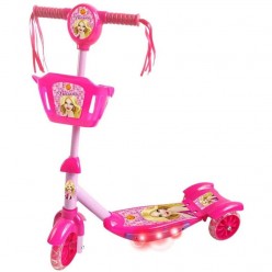 Patinete 3 Rodas Com Cesta Belinda Rosa Com Luz Som DM Toys UNICA